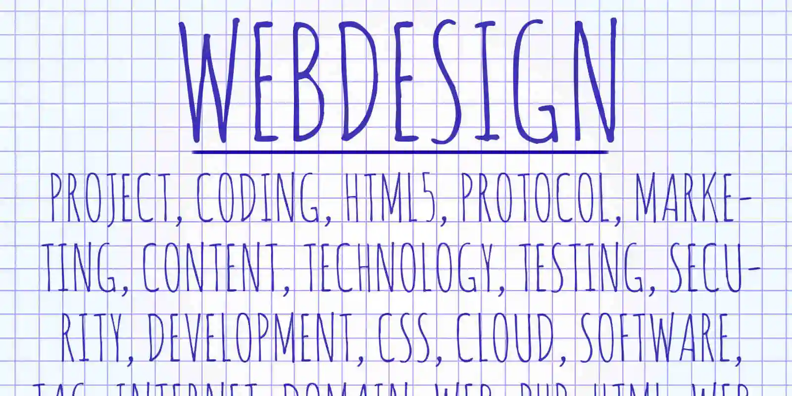 web design and other words relating to web design written on white board